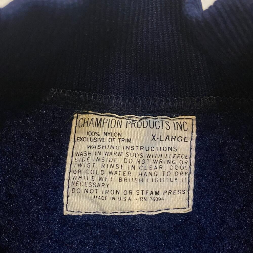 Vintage Champion Notre Dame Sweatshirt Mens XL Blue Mock Neck Long Sleeve 60s - Picture 5 of 8